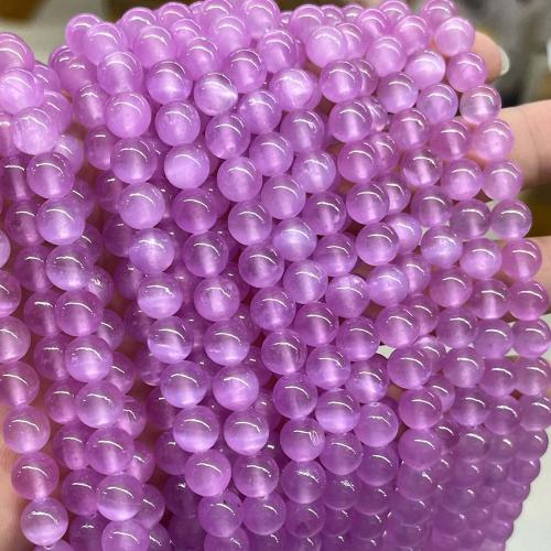Perles bijoux en pierres gemmes, Pierre de gypse, Rond, DIY, violet, 8mm, Environ 50PC/brin, Vendu par brin