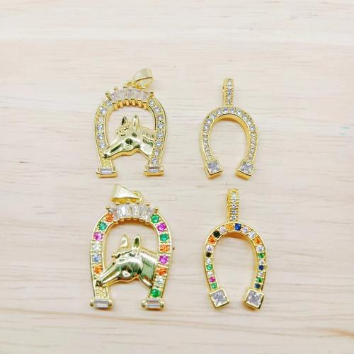 Cubic Zirconia Micro Pave Brass Pendant, Bear, gold color plated, fashion jewelry & DIY & different styles for choice & micro pave cubic zirconia, more colors for choice, nickel, lead & cadmium free, Sold By PC