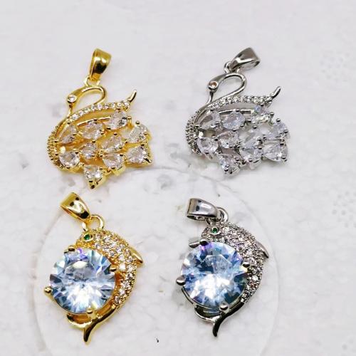 Cubic Zirconia Micro Pave Brass Pendant plated fashion jewelry & DIY & micro pave cubic zirconia nickel lead & cadmium free Sold By PC