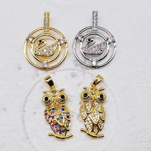 Cubic Zirconia Micro Pave Brass Pendant, plated, fashion jewelry & Unisex & different styles for choice & micro pave cubic zirconia, more colors for choice, nickel, lead & cadmium free, Sold By PC
