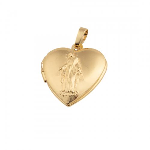 Pingentes de coração de bronze, cobre, Banhado a ouro 14K, DIY, níquel, chumbo e cádmio livre, 22.50x19.50x6mm, Buraco:Aprox 4mm, vendido por PC