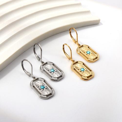 Stainless Steel Drop Earring 304 Stainless Steel Vacuum Ion Plating fashion jewelry & for woman & with rhinestone Sold By Pair