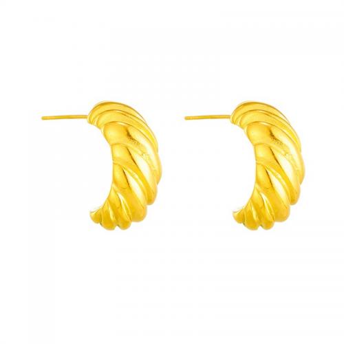 チタン鋼のイヤリング, チタン鋼, ファッションジュエリー & 女性用, 金色, 20mm, 売り手 ペア