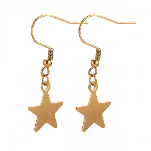 Stainless Steel Drop Earring, 304 Stainless Steel, Star, fashion jewelry & for woman, golden, 39mm, Sold By Pair