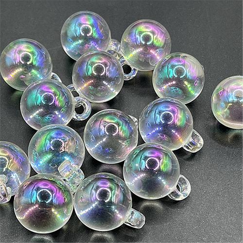 Acrylic Pendants, Round, UV plating, DIY, mixed colors, 16mm, Approx 100PCs/Bag, Sold By Bag
