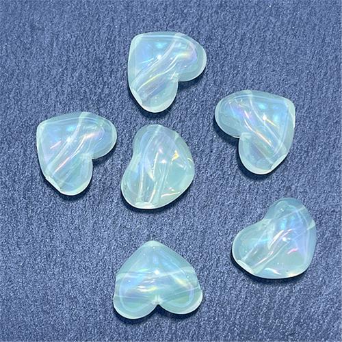 Plated Acrylic Beads, Heart, UV plating, DIY, more colors for choice, 15.14x13.01mm, Hole:Approx 3.35mm, Approx 100PCs/Bag, Sold By Bag