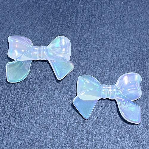 Plated Acrylic Beads, Bowknot, UV plating, DIY, more colors for choice, 33.30x22.60mm, Hole:Approx 2.84mm, Approx 100PCs/Bag, Sold By Bag