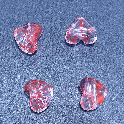 Transparent Acrylic Beads, Heart, DIY, more colors for choice, 15.33x13.04mm, Approx 100PCs/Bag, Sold By Bag