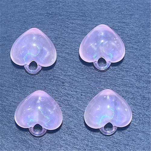 Acrylic Pendants Heart DIY & luminated 18mm Approx Sold By Bag