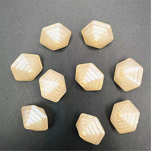 Acrylic Jewelry Beads, Hexagon, DIY & luminated, more colors for choice, 15x17mm, Approx 330PCs/Bag, Sold By Bag
