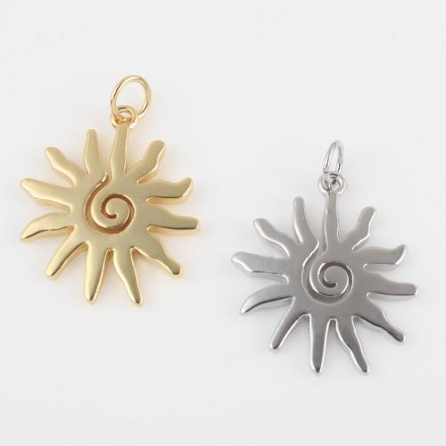 Brass Jewelry Pendants, Sun, plated, DIY, more colors for choice, nickel, lead & cadmium free, 23.80x18.60x19mm, Sold By PC