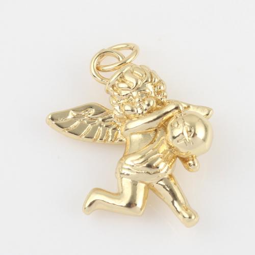 Brass Jewelry Pendants, Angel, gold color plated, DIY, nickel, lead & cadmium free, 24.10x16.20x6.50mm, Sold By PC