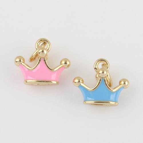 Brass Jewelry Pendants Crown gold color plated DIY & enamel nickel lead & cadmium free Sold By PC