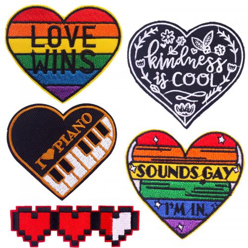 Sewing on Patch, Cotton, Heart, DIY & different designs for choice, more colors for choice, 10PCs/Lot, Sold By Lot