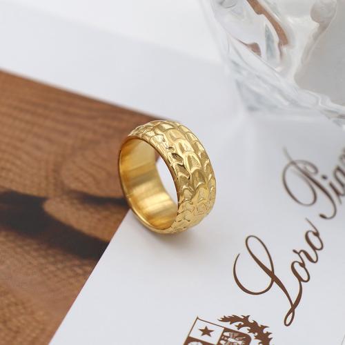 Rozsdamentes acél Finger Ring, 304 rozsdamentes acél, galvanizált, divat ékszerek & a nő, aranysárga, nikkel, ólom és kadmium mentes, width:9mm,thickness:2.5mm, Méret:7, Által értékesített PC