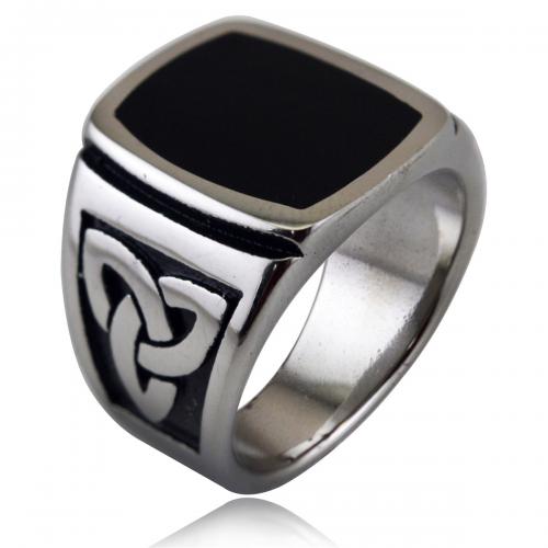 Titanium Steel Finger Ring Square polished Unisex & epoxy gel original color nickel lead & cadmium free mm .5mm Sold By PC