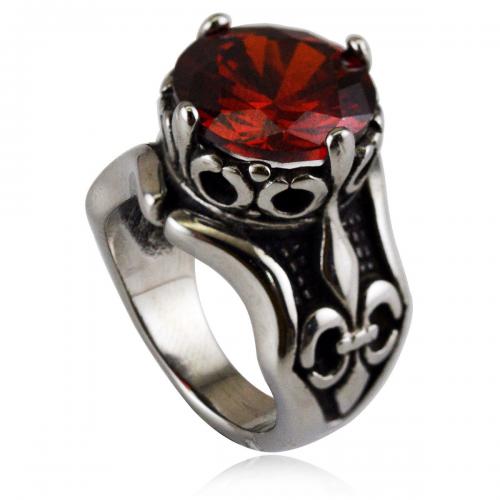 Titanium Steel Finger Ring polished Unisex & with rhinestone original color nickel lead & cadmium free mm mm Sold By PC