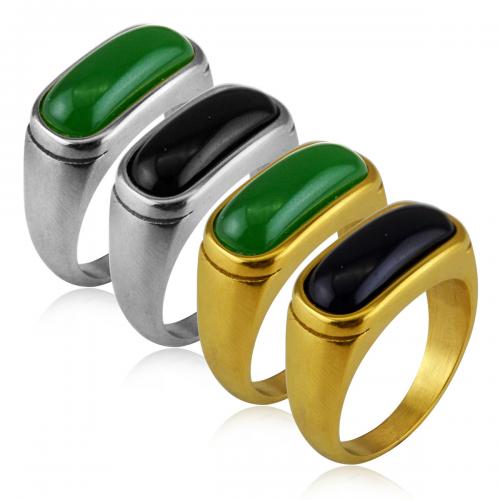 Titanium Steel Finger Ring with Stone plated Unisex nickel lead & cadmium free .5mm mm Sold By PC