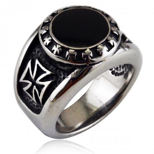 Titanium Steel Finger Ring, with enamel, polished, fashion jewelry & Unisex & different size for choice, original color, nickel, lead & cadmium free, width:17mm,thickness:1.6mm, Sold By PC