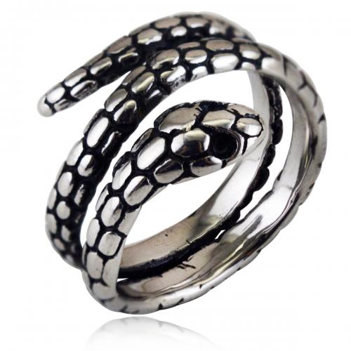 Titanium Steel Finger Ring Snake polished fashion jewelry & Unisex original color nickel lead & cadmium free mm mm Sold By PC