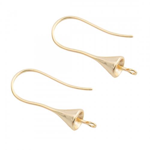Brass Hook Earwire real gold plated DIY golden Approx 1.5mm Sold By Pair