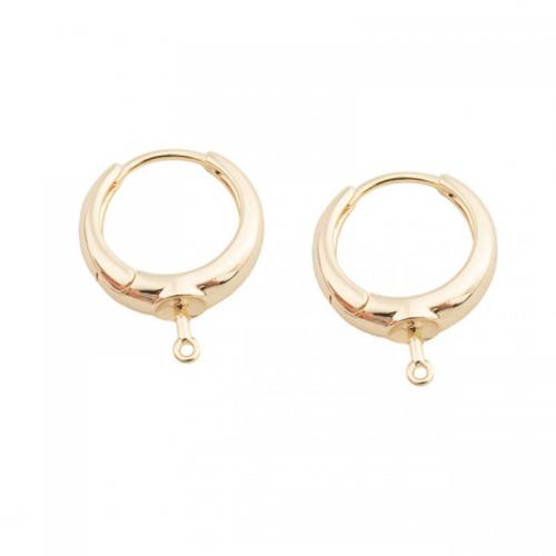Brass Hoop Earring Components, real gold plated, DIY, golden, 20x15.50x5mm, Hole:Approx 1mm, Sold By Pair