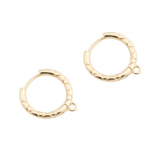 Brass Hoop Earring Components, real gold plated, DIY, golden, 17x16x2mm, Hole:Approx 1.5mm, Sold By Pair