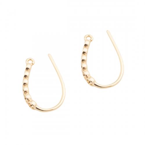 Brass Hook Earwire, real gold plated, DIY, golden, 18.50x11.50x3mm, Hole:Approx 1mm, Sold By Pair