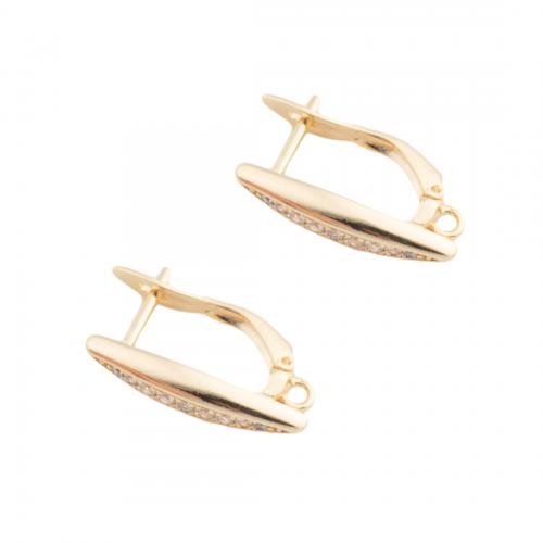 Brass Lever Back Earring Component, real gold plated, DIY, golden, 20.50x11.50x4mm, Hole:Approx 1.5mm, Sold By Pair