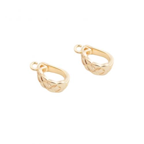 Brass Hoop Earring Components, real gold plated, DIY, golden, 12.50x7.50x4.50mm, Hole:Approx 1mm, Sold By Pair