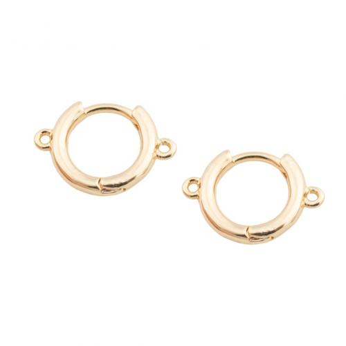 Composant anneau en laiton pour boucle d'oreille, Plaqué d'or, DIY, doré, 11x16x2mm, Trou:Environ 0.5mm, Vendu par paire