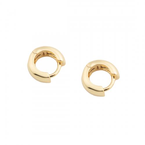 Brass Hoop Earring real gold plated for woman golden Sold By Pair