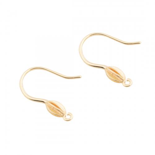 Brass Hook Earwire real gold plated DIY golden Approx 1mm Sold By Pair