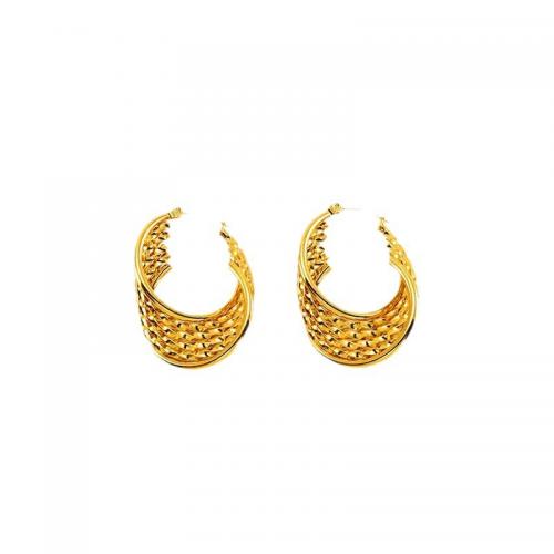 Boucle d'oreille Acier Titane, bijoux de mode & styles différents pour le choix & pour femme, doré, protéger l'environnement, sans nickel, plomb et cadmium, Vendu par paire