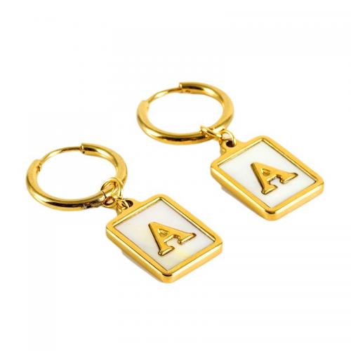 Huggie Hoop Drop Earring 304 Stainless Steel Vacuum Ion Plating fashion jewelry & for woman golden nickel lead & cadmium free Sold By Pair