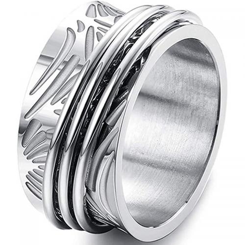 Titanium Steel Finger Ring plated rotatable & Unisex  US Ring Sold By PC