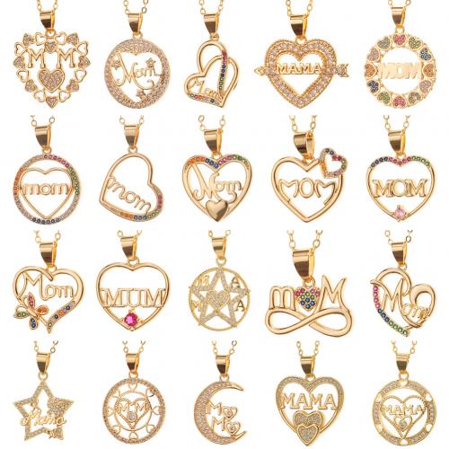 Bijoux pendentifs en laiton, Placage de couleur d'or, Bijoux Fête des Mères & DIY & styles différents pour le choix, Vendu par PC