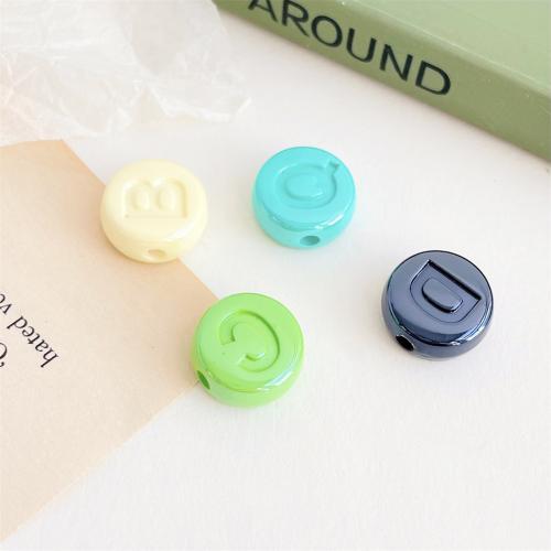 Plated Acrylic Beads Flat Round UV plating DIY 15mm Sold By Bag