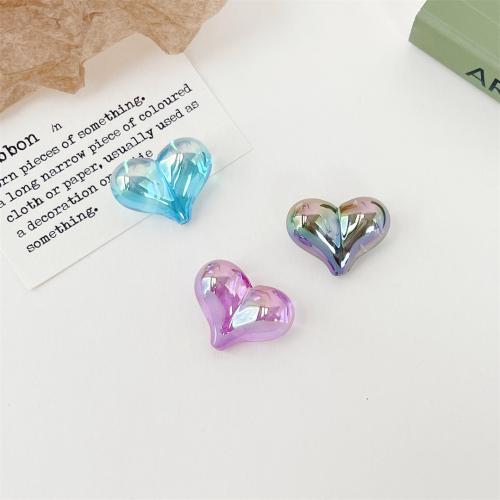 Acrylic Jewelry Beads, Heart, DIY, more colors for choice, 17mm, 200PCs/Bag, Sold By Bag