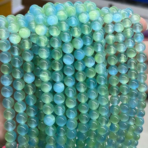 Gemstone Jewelry Beads Gypsum Stone Round DIY dark green 8mm Approx Sold By Strand