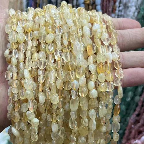 Natürlicher Citrin Perlen, Gelbquarz Perlen, Klumpen, DIY, gelb, 6x8mm, verkauft per ca. 38 cm Strang