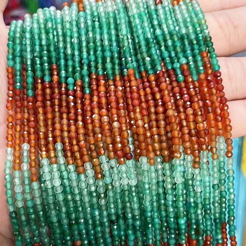 Achat Perlen, rund, DIY & facettierte, gemischte Farben, 3mm, ca. 108PCs/Strang, verkauft von Strang