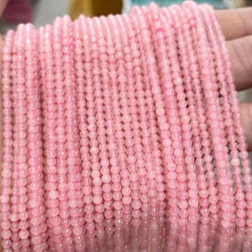 Natural Rose Quartz Beads, Round, DIY, pink, 3mm, Approx 108PCs/Strand, Sold By Strand