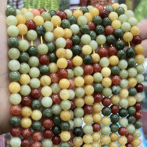 Achat Perlen, rund, DIY & verschiedene Größen vorhanden, gemischte Farben, verkauft von Strang
