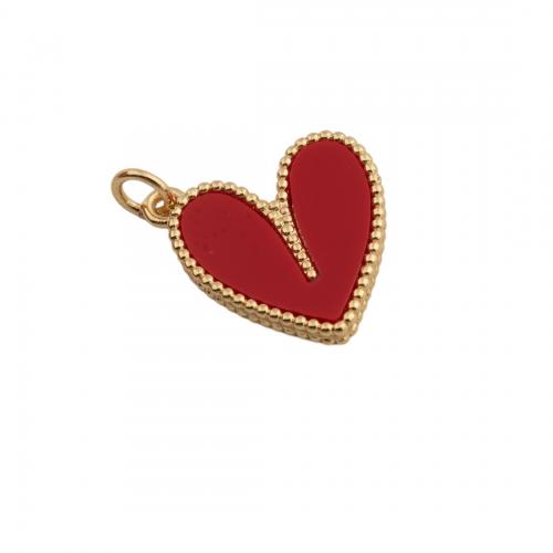 Brass Heart Pendants, 14K gold plated, DIY & enamel, more colors for choice, nickel, lead & cadmium free, 17.50x16x2.50mm, Hole:Approx 3mm, Sold By PC