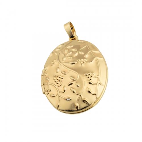 Brass Locket Pendants, 14K gold plated, DIY, nickel, lead & cadmium free, 33.50x23.50x8.50mm, Hole:Approx 4mm, Sold By PC