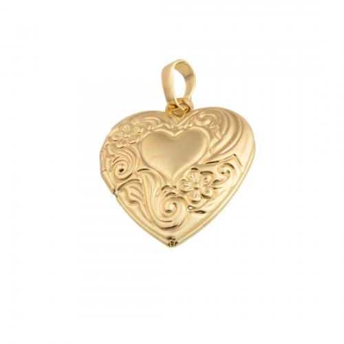 Brass Locket Pendants, 14K gold plated, DIY, nickel, lead & cadmium free, 22.50x19.50x6mm, Hole:Approx 4mm, Sold By PC
