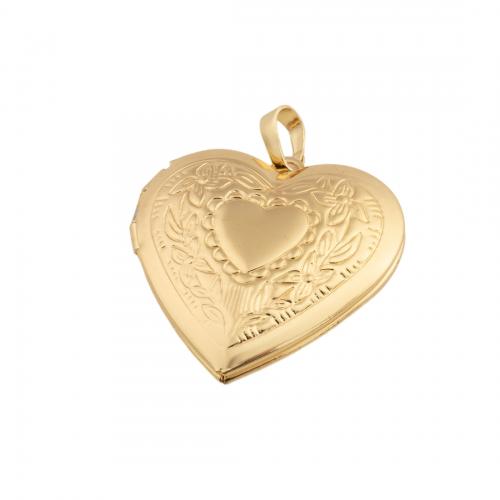 Brass Locket Pendants, 14K gold plated, DIY, nickel, lead & cadmium free, 29x28.50x7mm, Hole:Approx 4mm, Sold By PC