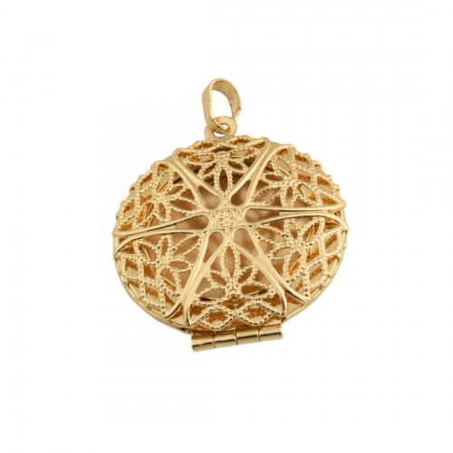 Brass Locket Pendants, 14K gold plated, DIY, nickel, lead & cadmium free, 32x27x6.50mm, Hole:Approx 4mm, Sold By PC