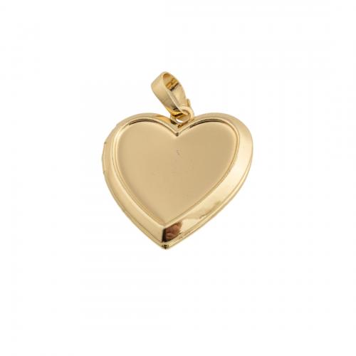 Brass Locket Pendants, 14K gold plated, DIY, nickel, lead & cadmium free, 24.50x22.50x4.50mm, Hole:Approx 4mm, Sold By PC